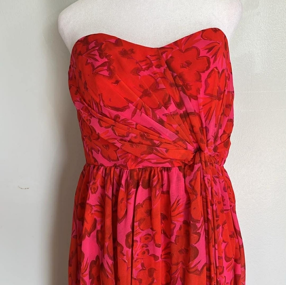 Badgley Mischka Dress Red New Luxury - Picture 3 of 15